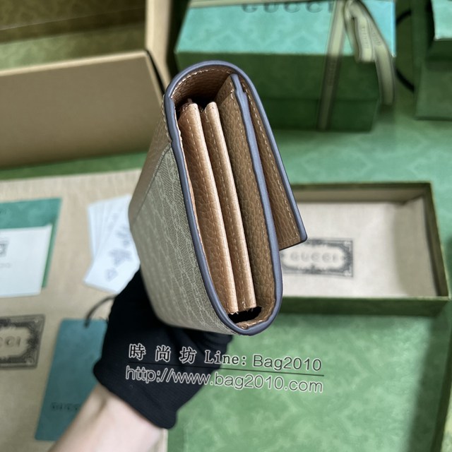 Gucci專櫃古馳最新款Marmont系列皮革長款錢包錢夾 jh2494型號：456116